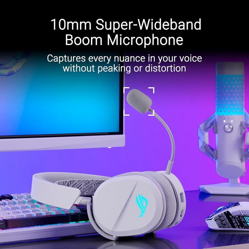 ASUS ROG Pelta Auriculares inalámbricos para juegos con micrófono desmontable, trimodo, batería de larga duración