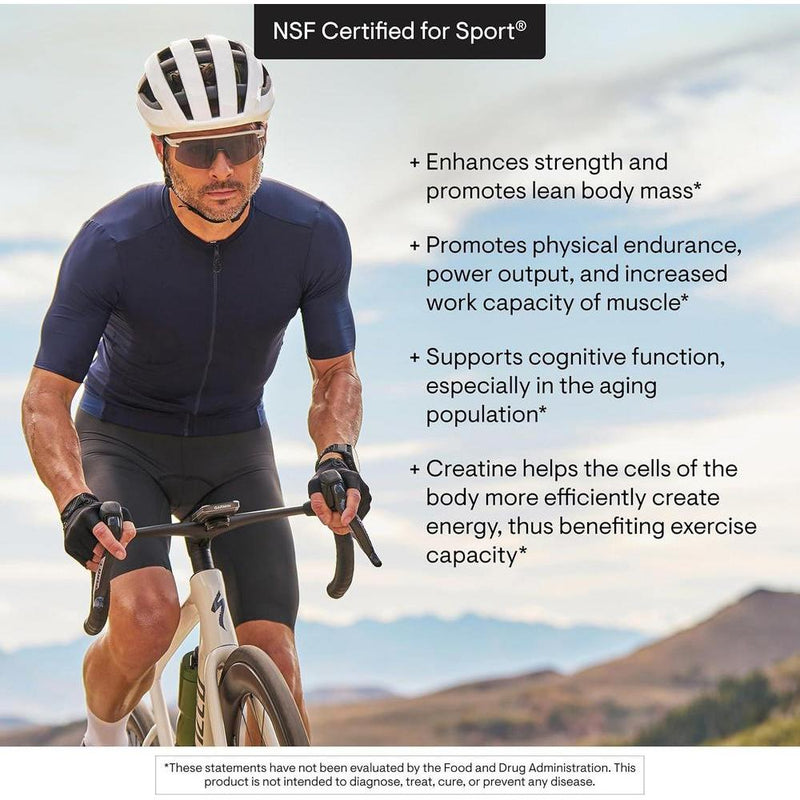 Creatina Thorne Research en polvo para energía y masa muscular con certificación NSF en deporte, 16 oz