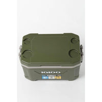 Nevera Igloo Sportsman Latitude 52 portatil para camping y pesca, capacidad 49 L y diseño duradero verde
