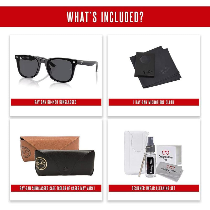 Ray-Ban RB4420 - Lentes de sol cuadrados unisex con kit de cuidado iWear incluido