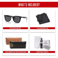 Ray-Ban RB4420 - Lentes de sol cuadrados unisex con kit de cuidado iWear incluido