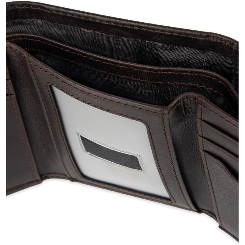 Conjunto de billetera Calvin Klein de cuero con protección RFID, múltiples compartimentos y llavero para hombres