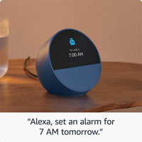 Nuevo Echo Spot 2024, despertador inteligente con Alexa y sonido vibrante, diseño azul oceánico y personalizable