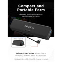 Banco De Energía Portátil Lenovo Legion Go 65W Con Cable USB-C, Fijación Magnética, Soporte Y Protección De Sobrecarga