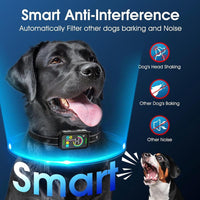 Collar antiladridos inteligente para perros de todos los tamaños con IA y 4 modos, recargable, negro oscuro