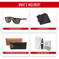 Ray-Ban RB2132 Wayfarer Lentes de Sol Cuadrados para Hombre y Mujer + Kit de Cuidado de Lentes iWear
