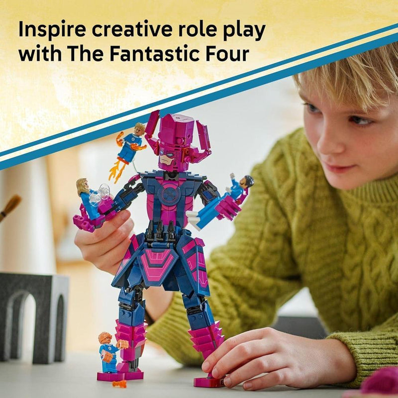 LEGO Marvel Los 4 Fantásticos vs. Galactus - Juguete de construcción con minifiguras de superhéroes, Incluye La Cosa y Mujer Invisible