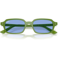 Gafas de sol Ray-Ban RB4455 Zuri, protección UV, marco verde nublado y lentes azules, incluye funda y paño limpiador