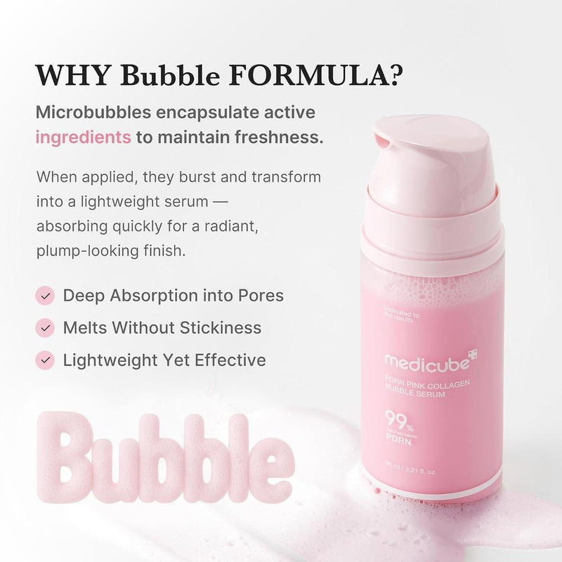 Suero Medicube PDRN Burbujas De Colágeno Rosa 95ml Para Cuidado Reafirmante Y Brillante