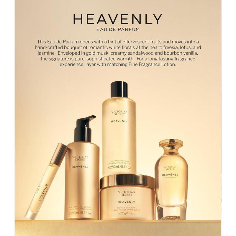 Victoria's Secret Heavenly Eau de Parfum, notas de almizcle dorado, sándalo de vainilla y jazmín blanco