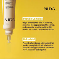 NIDA Revive Crema De Ojos Para Cara Y Cuello Con Probióticos Retinal Complejo De Péptidos Y Bakuchiol 40ml