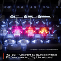 SteelSeries Apex Pro TKL Gen 3 con interruptores Omnipoint, actuación ajustable, rapid trigger, presets para juegos y modo de protección