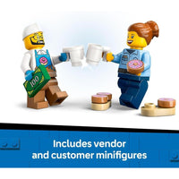 LEGO City Camión de Donas - Juguete de Construcción para Niños, Incluye Minifiguras de Proveedores y Clientes con Accesorios Divertidos
