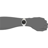 Casio MTP-V004D-1B Reloj de acero inoxidable con esfera negra y movimiento de cuarzo japonés, resistente al agua