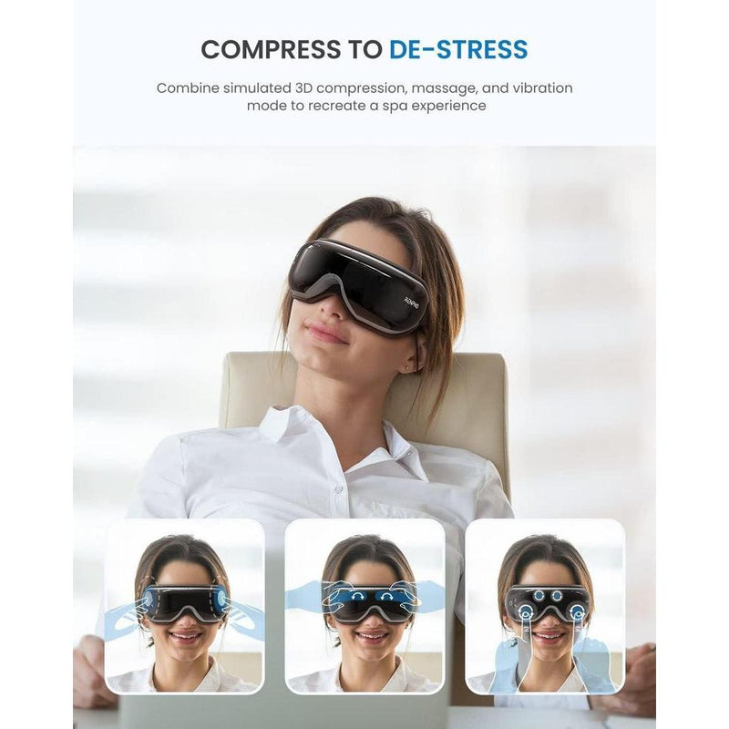 RENPHO Masajeador de Ojos con Calor y Música Bluetooth, alivia ojeras, bolsas y ojos secos. Mejora el descanso nocturno