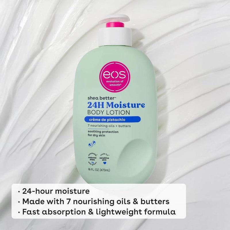 Eos Loción Shea Better Pistacho Hidratante 24h Ligera Vegana 473ml