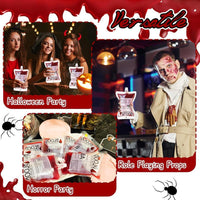 Paquete de 40 bolsas de sangre reutilizables para bebidas con embudo, decoración de fiestas de Halloween y eventos temáticos