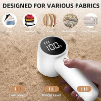 Rasuradora de telas recargable y portátil, con 3 velocidades, 6 cuchillas, pantalla LED, ideal para eliminar pelusas de ropa, muebles y más