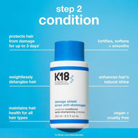 K18 Damage Shield Set: champú y acondicionador, protección para color, reduce encrespamiento y enredos