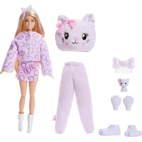Barbie Cutie Reveal, muñeca y accesorios con gatito, 10 sorpresas, cambio de color y mini mascota incluida