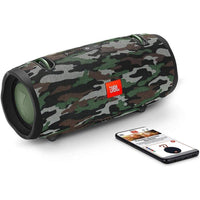 JBL Xtreme 2 Altavoz Bluetooth portátil impermeable con tecnología estéreo y diseño camuflaje, ideal para fiestas y uso en exteriores
