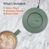 Ember Taza inteligente con control de temperatura, calentador de café controlado por aplicación y recargable con pantalla LED, verde salvia
