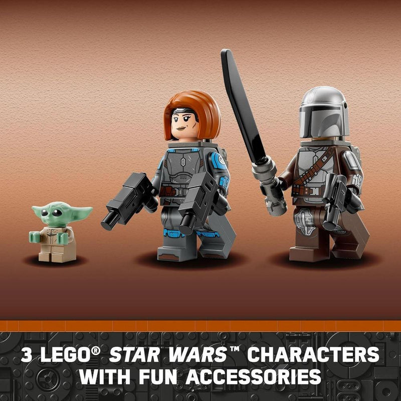 LEGO Star Wars Spider Tank 75361 con personajes de The Mandalorian, incluye minifiguras y 526 piezas