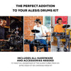 Alesis Drum Essentials Bundle – Paquete completo de accesorios de batería eléctrica con trono de batería y auriculares en la oreja