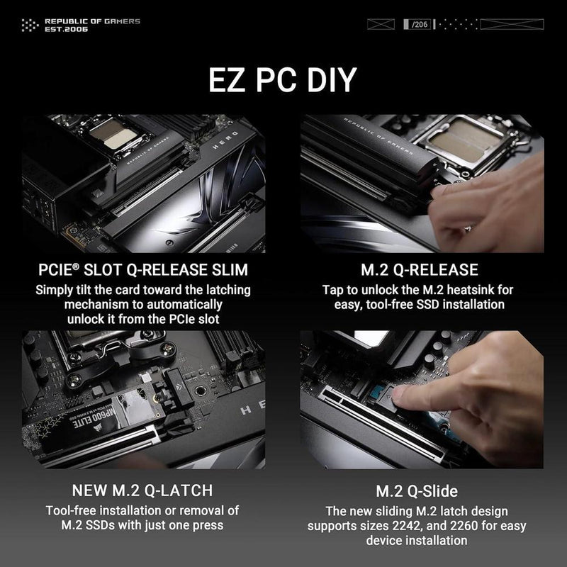 ASUS ROG Crosshair X870E Hero AMD X870E AM5 ATX Placa base con inteligencia artificial y 18+2+2 etapas de potencia