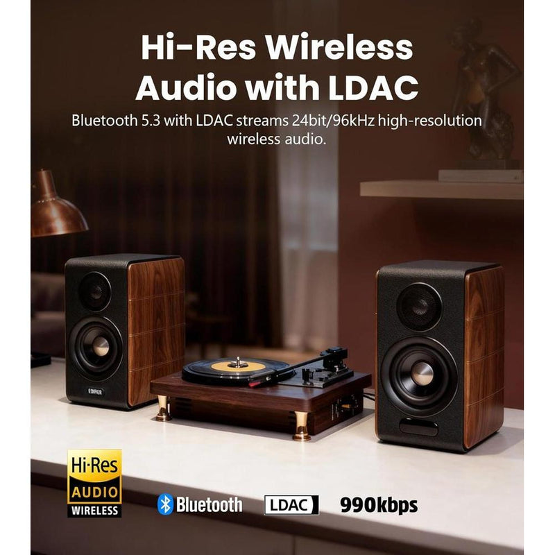 Edifier S880DB MKII Altavoces Hi-Fi de Estantería con LDAC Bluetooth, USB-C, Óptica, Coaxial y RCA