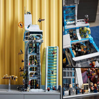 Torre de los Vengadores de LEGO Marvel con 31 minifiguras y detalles de película para adultos fanáticos del universo Marvel