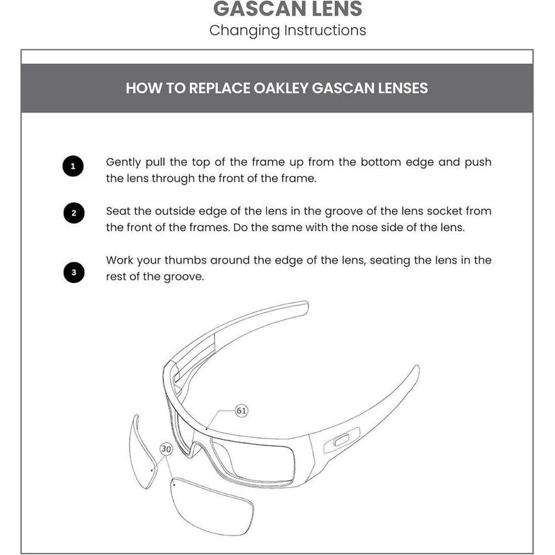 Lentes de Reemplazo Oakley Gascan Prizm con Bolsa y Paño de Microfibra Incluidos