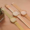 Reloj de pulsera para mujer Nine West en dorado con acero inoxidable, cristal resistente y diseño floral elegante
