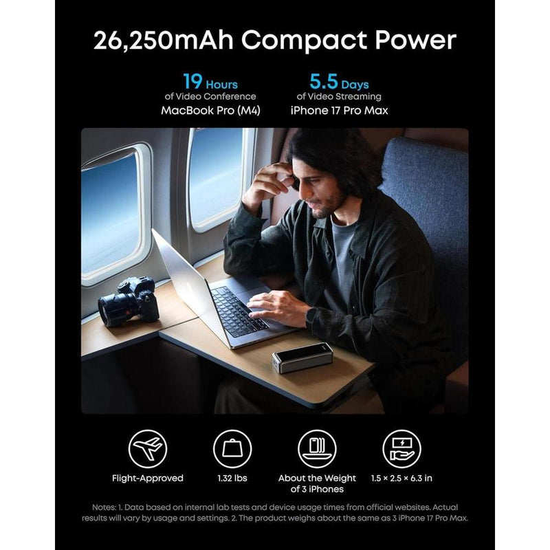 Anker Prime Power Bank con salida máxima de 300W, carga bidireccional, control por app, compatible con MacBook y iPhone
