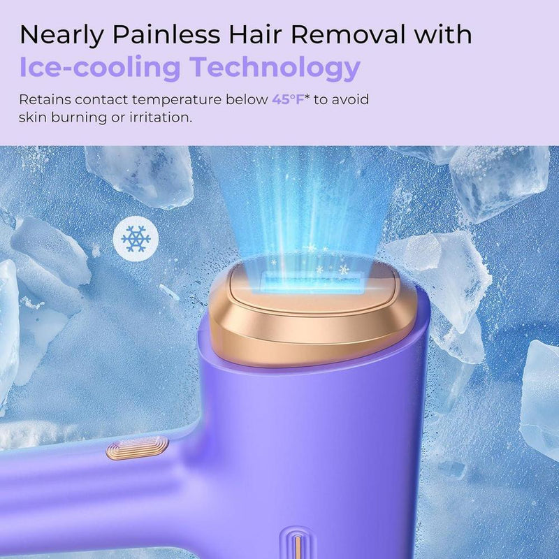 Depilación láser IPL para mujeres y hombres con enfriamiento de hielo, segura, indolora y de larga duración, uso doméstico