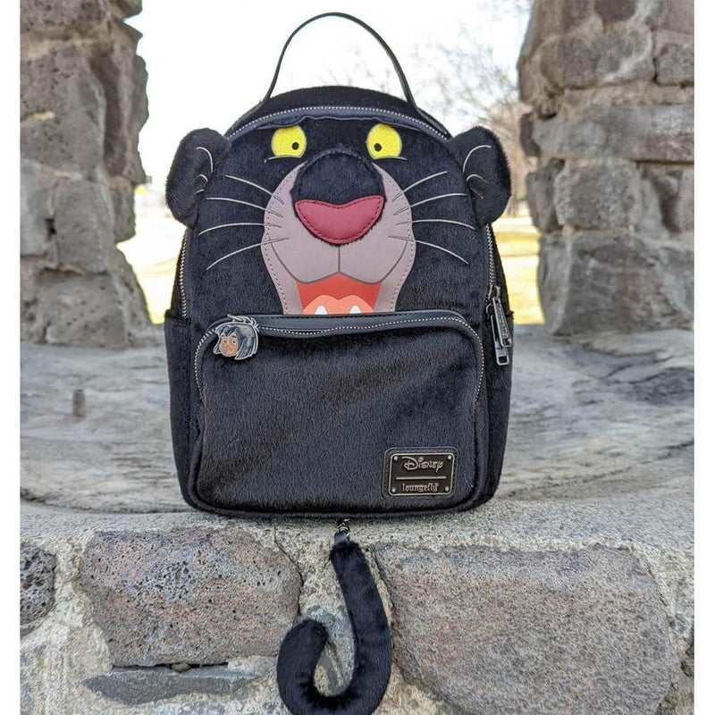 Loungefly Disney The Jungle Book Bolso Bagheera, bolso de hombro negro con doble correa para cosplay, elegante y funcional