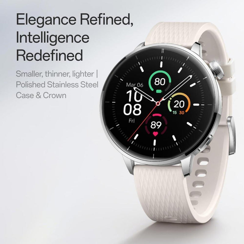 Reloj Oneplus 3 De 43mm En Acero Negro Con Wearos, Almacenamiento De 32gb, Batería De 60 Horas, Bluetooth Y Navegación Gps