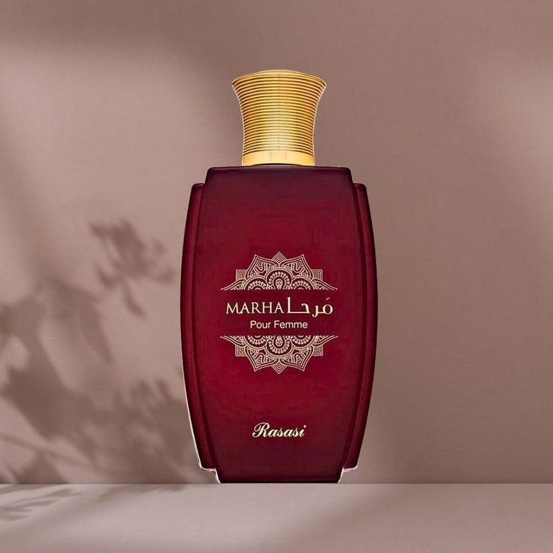 RASASI Marha Eau De Parfum para mujer – perfume árabe refrescante de fragancia afrutada y cítrica, aroma femenino de lujo duradero