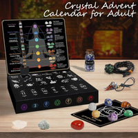 Calendario de Adviento con piedras naturales, collares y guía para equilibrar tus chakras