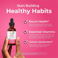 MaryRuth Organics Complejo de Vitamina B, Suplemento Vegano y Orgánico con Biotina, Vitamina B12 y Niacina, Apoyo Metabólico