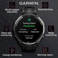 Garmin Forerunner 965 Reloj inteligente premium con GPS para correr y triatlón, incluye pantalla AMOLED y bisel de titanio