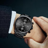 Reloj cronógrafo para hombre GOLDEN HOUR, acero inoxidable, resistente al agua, movimiento de cuarzo y fecha automática