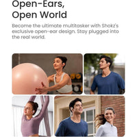 SHOKZ OpenFit Air en rosa, auriculares de oreja abierta, verdaderamente inalámbricos, resistentes al agua y seguros para uso diario