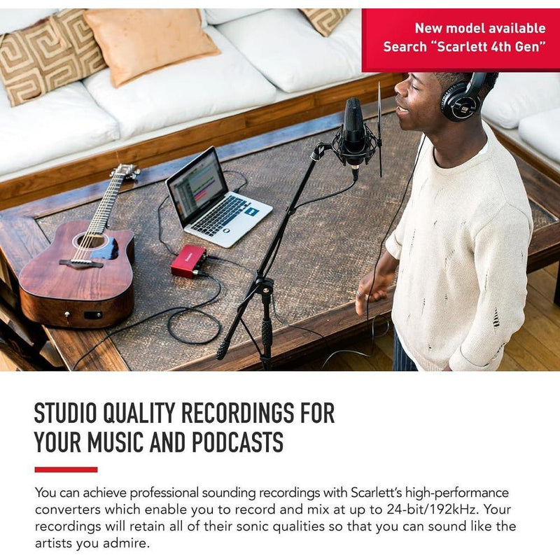 Focusrite Scarlett Solo - Interfaz de audio USB de 3ª generación con preamplificador y salidas balanceadas.