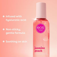 Spray corporal eos de cachemira, aroma jazmín y melocotón, hidratante con ácido hialurónico y glicerina, vegano y cruelty-free