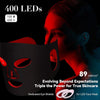Máscara facial LED con terapia de luz roja, 4 modos, control remoto recargable, luz azul, naranja, infrarroja y roja