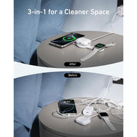 Anker MagSafe MagGo UFO Cargador 3 en 1, estación inalámbrica para iPhone, AirPods y Apple Watch, plegable para viajes