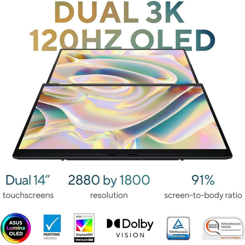 Asus Zenbook Duo Dual Oled Con Pantalla Táctil, Intel Core Ultra 7, 32gb Ram, 1tb Ssd, Windows 11 Home - Gris