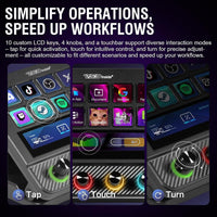 Teclado Macro y Controlador de Deck USB-C con Teclas Programables para Juegos y Streaming, Mezclador de Audio y Más