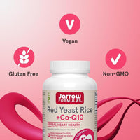 Jarrow Formulas Arroz de Levadura Roja y CoQ10, Suplemento Dietético Herbal para la Salud del Corazón